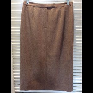 R Lauren 100% LAMBSWOOL BROWN/TAN/CREAM SKIRT sz 12